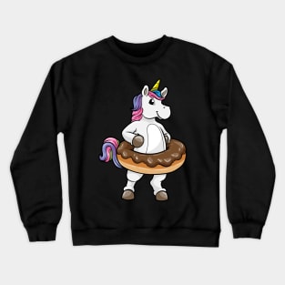 Unicorn with chocolate donat Crewneck Sweatshirt